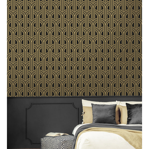 Nextwall Geometric Vinyl Peel & Stick Metallic Wallpaper Roll Perigold